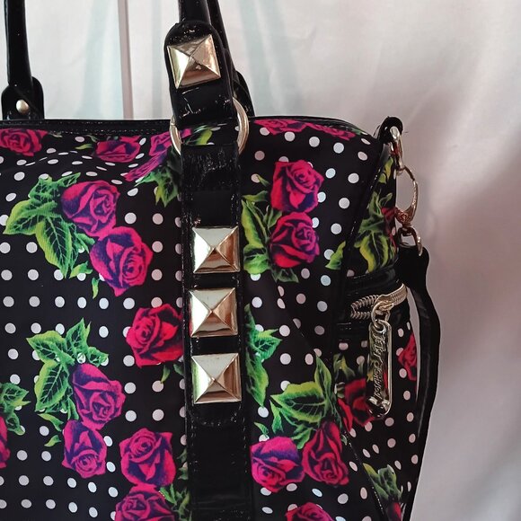 ๐ฅ BETSEY JOHNSON LARGE SATCHEL TOP HANDLE and CROSSBODY BAG โค๏ธ - Picture 8 of 9